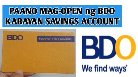 How to Open an Account at A BDO Branch .